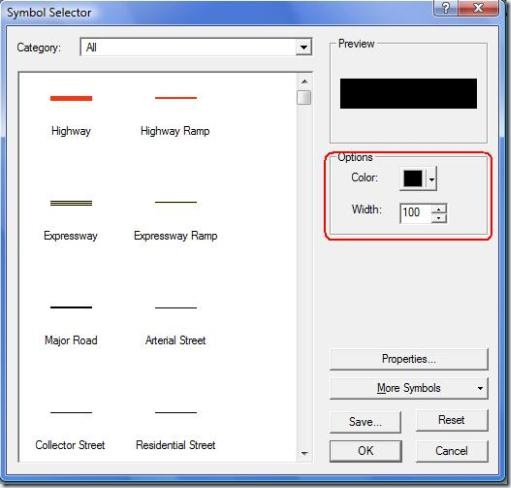 Cambiando símbolo de la vía