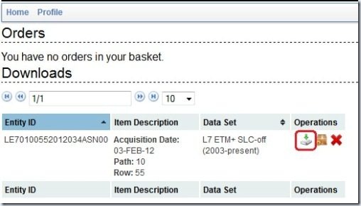 Descargar escena USGS